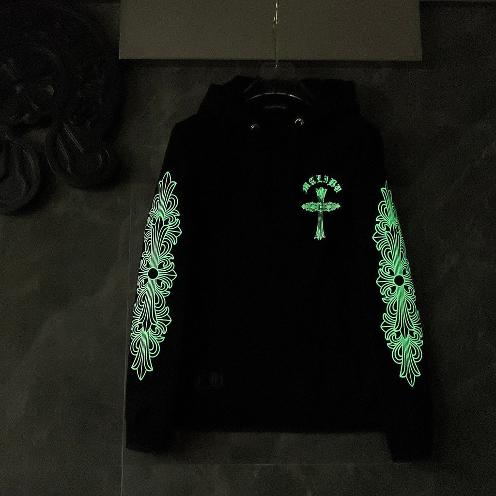 Glow in the Dark Horse Shoe Logo Black Hoodie™