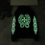 Glow in the Dark Horse Shoe Logo Black Hoodie™