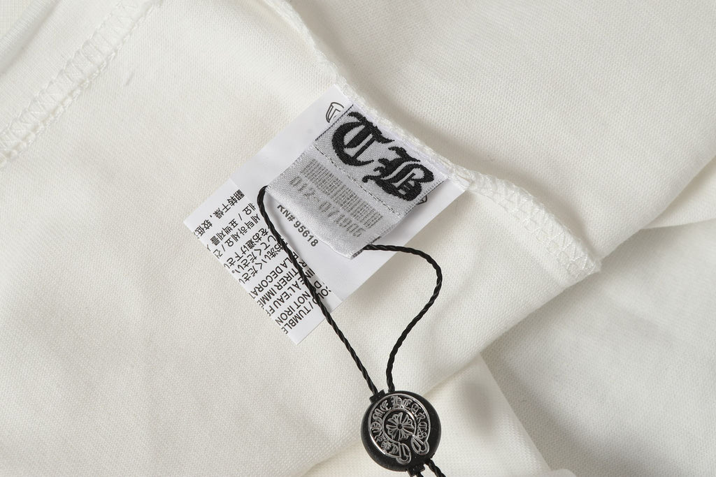 Typography Collar & Horse Shoe Logo White T-Shirt™