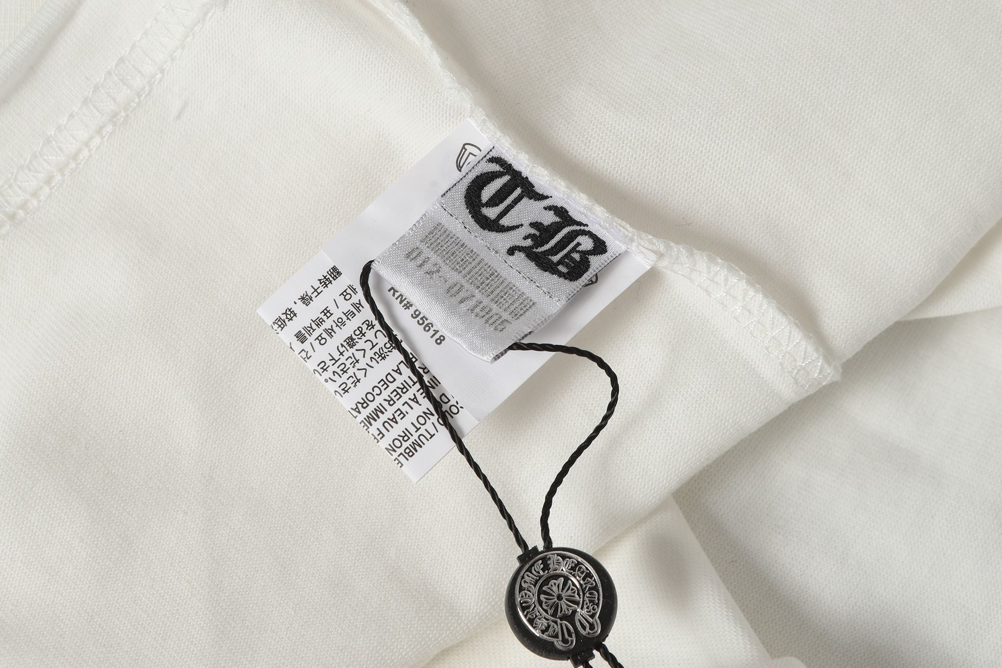 Typography Collar & Horse Shoe Logo White T-Shirt™