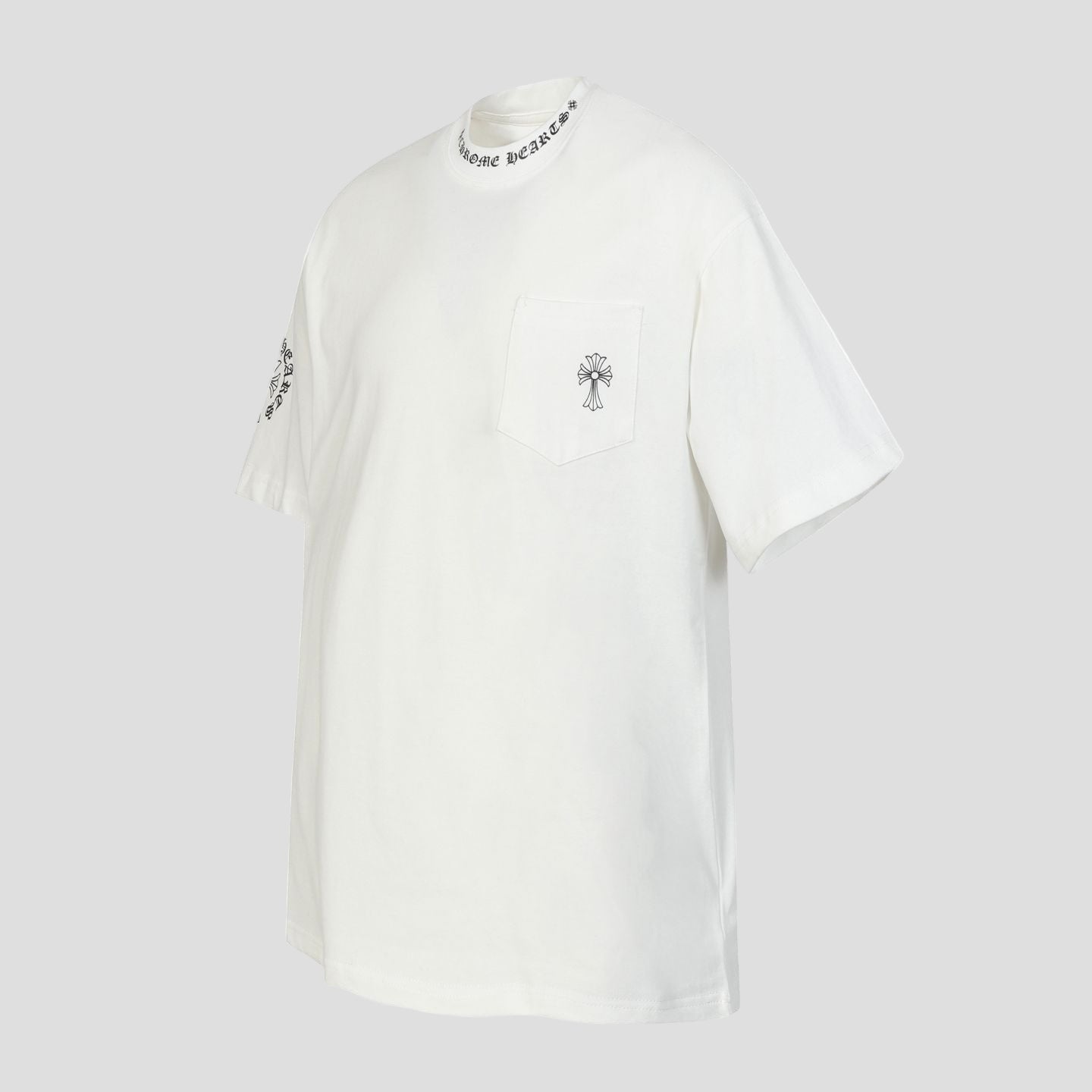 Typography Collar & Horse Shoe Logo White T-Shirt™