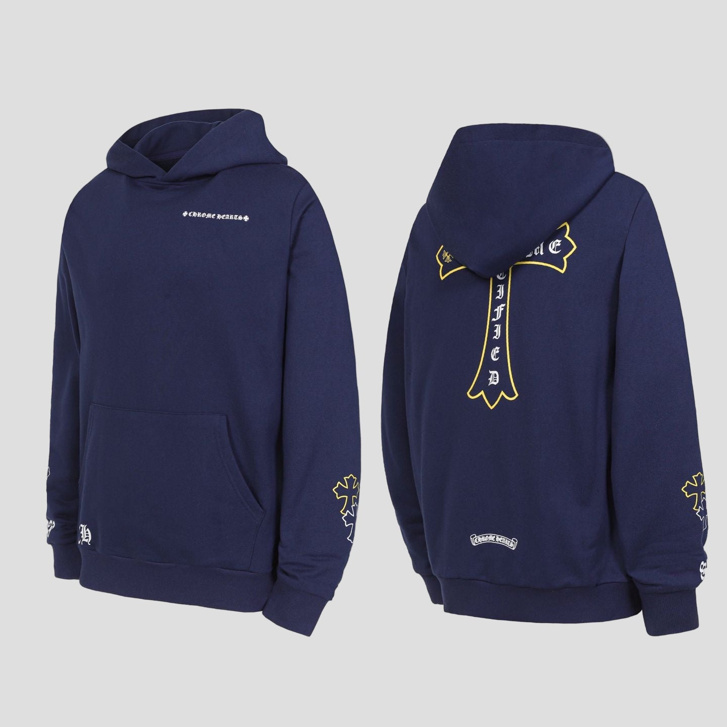 Yellow Cross Symbol Navy Hoodie™