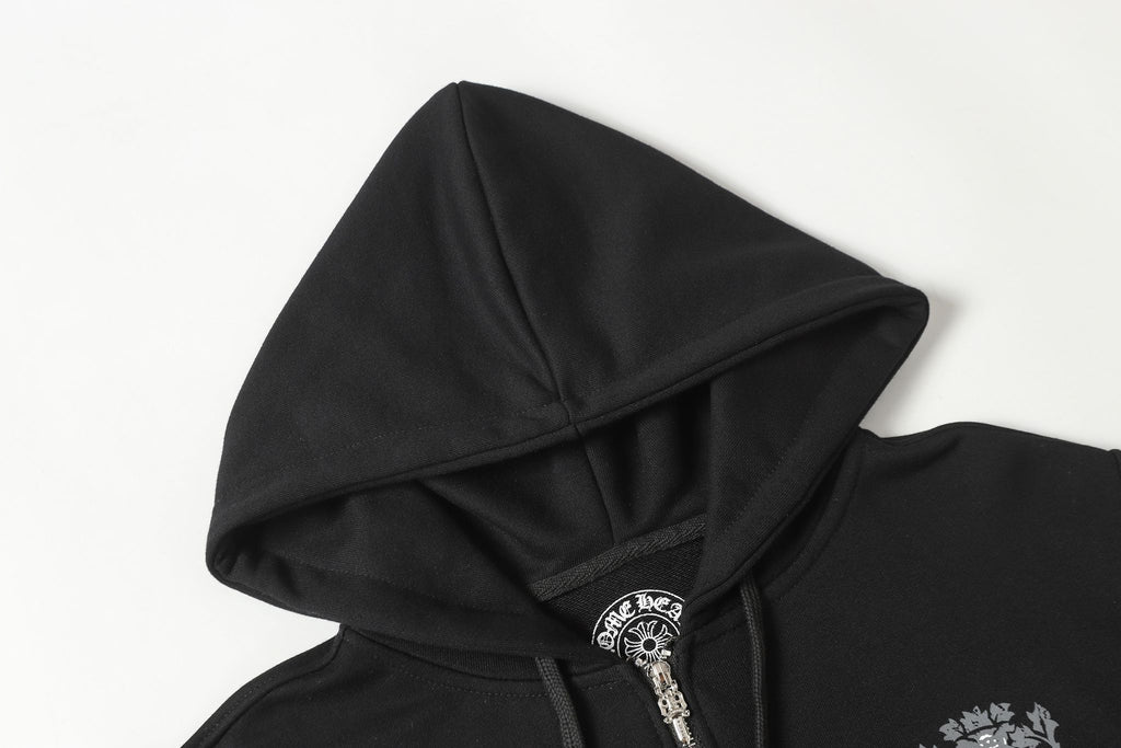 Grey Dagger Crest Black Full Zip Hoodie™