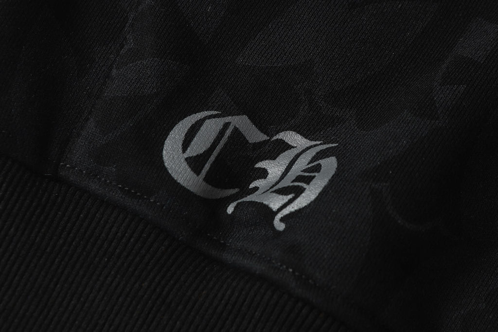 Cross Pattern Black Full Zip Hoodie™