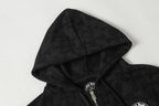 Cross Pattern Black Full Zip Hoodie™