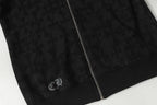 Cross Pattern Black Full Zip Hoodie™