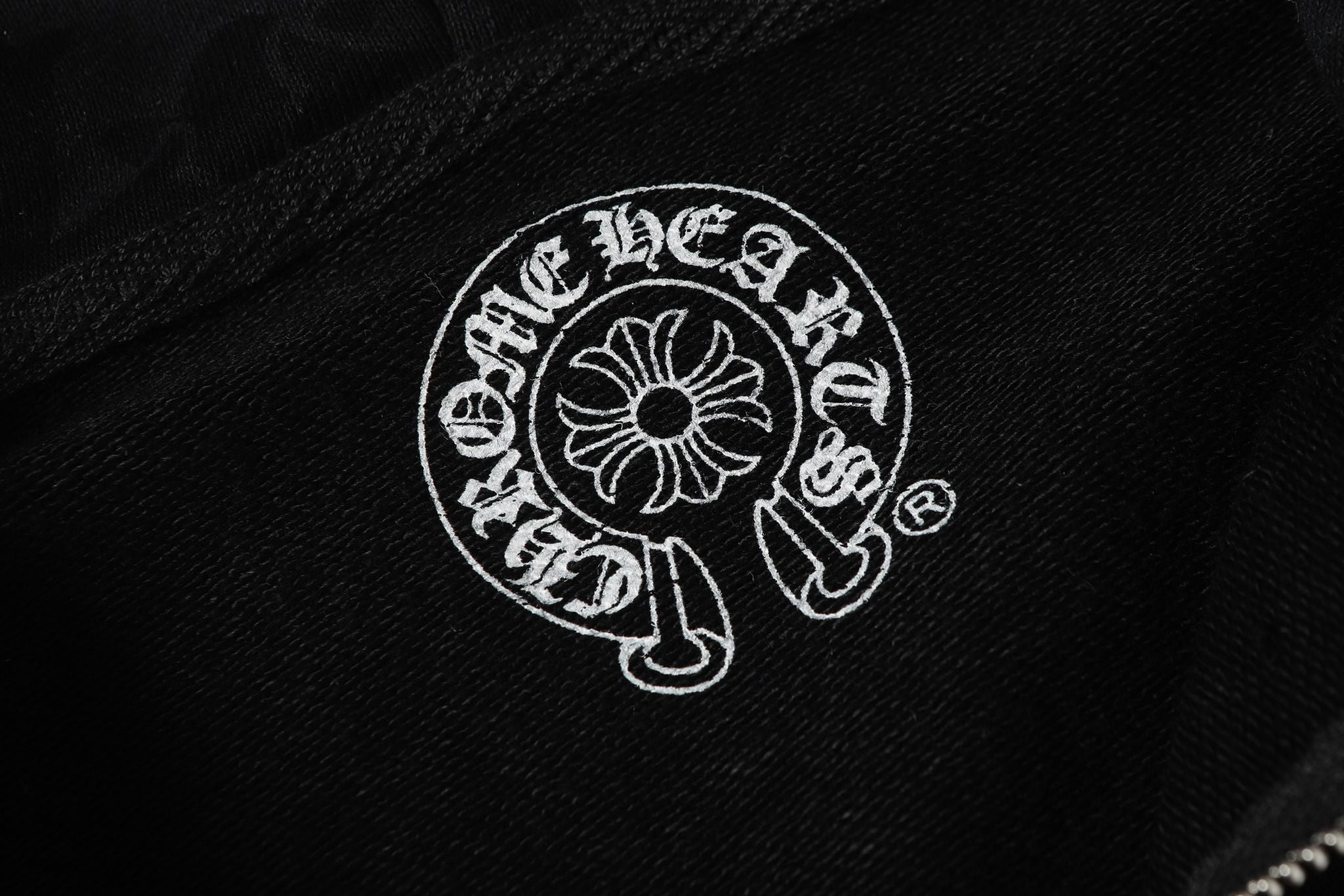 Cross Pattern Black Full Zip Hoodie™