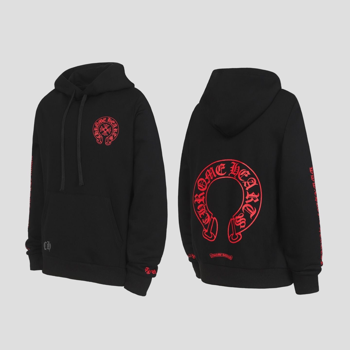 Red Horse Shoe Logo Black Hoodie™
