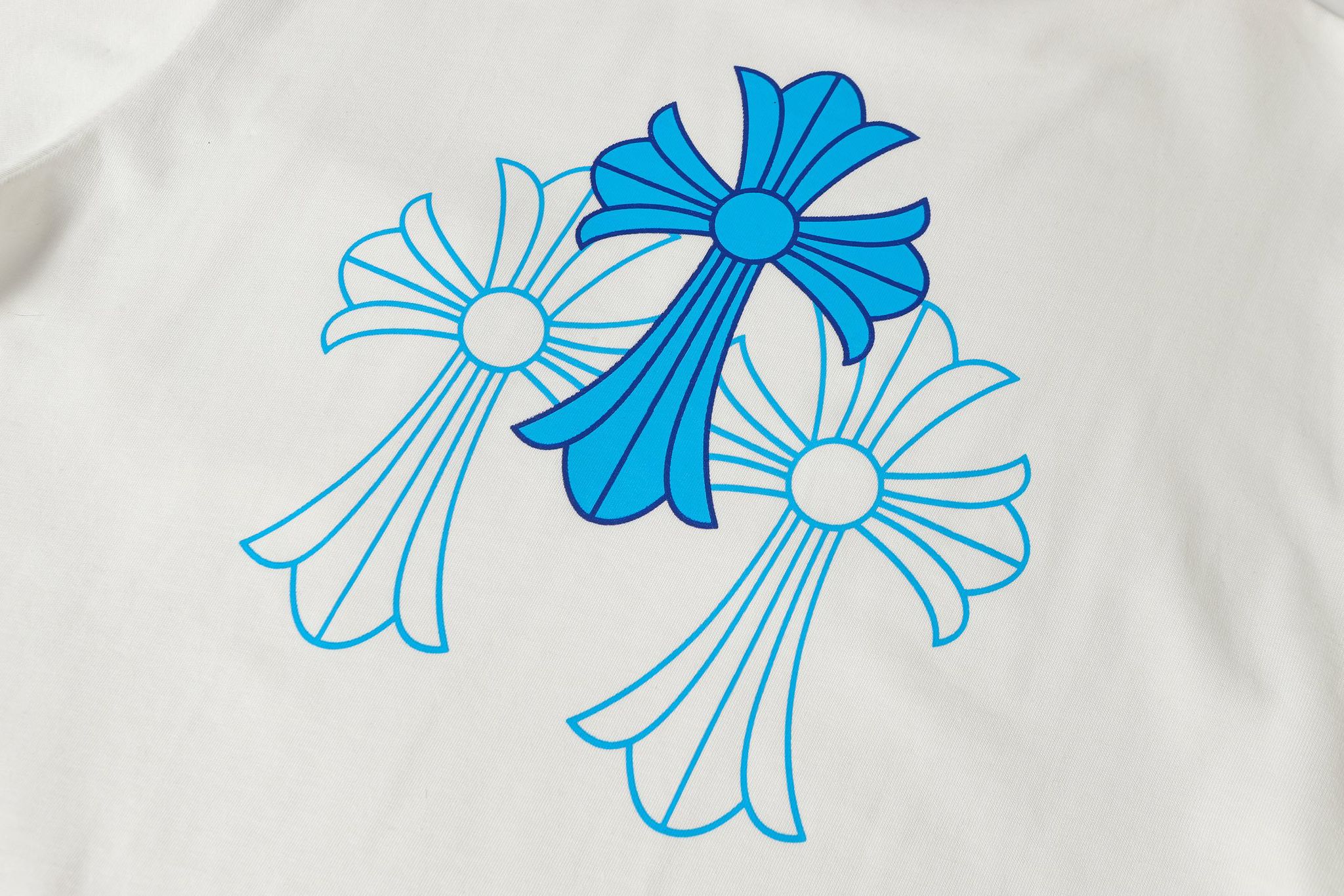 Blue Triple Cross White Long Sleeve™