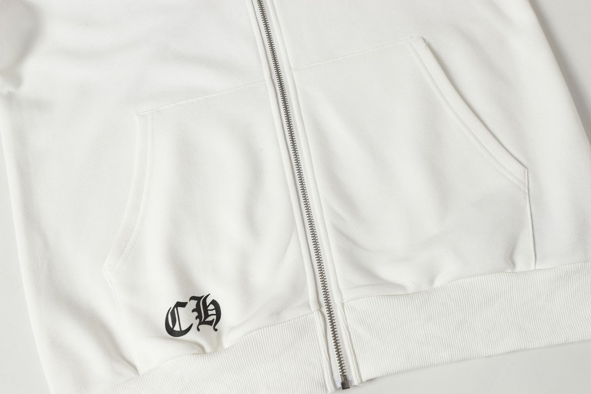 Horse Shoe Logo St. Barth White Full Zip Hoodie™