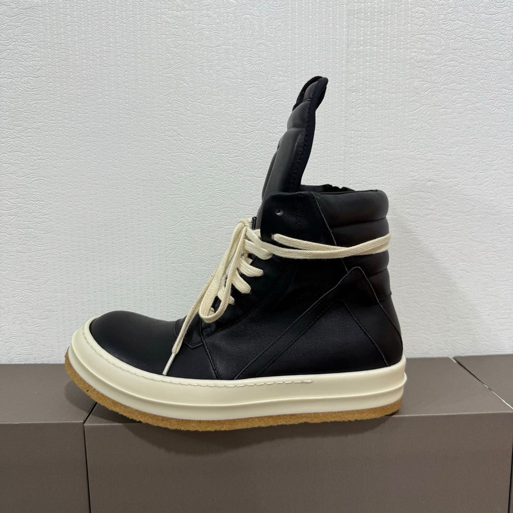 R.O Geobskt Padded Leather Black High-Top Sneakers™
