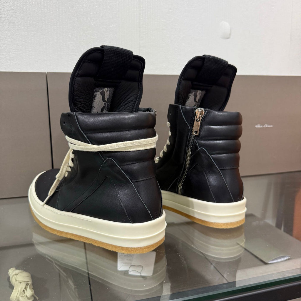 R.O Geobskt Padded Leather Black High-Top Sneakers™