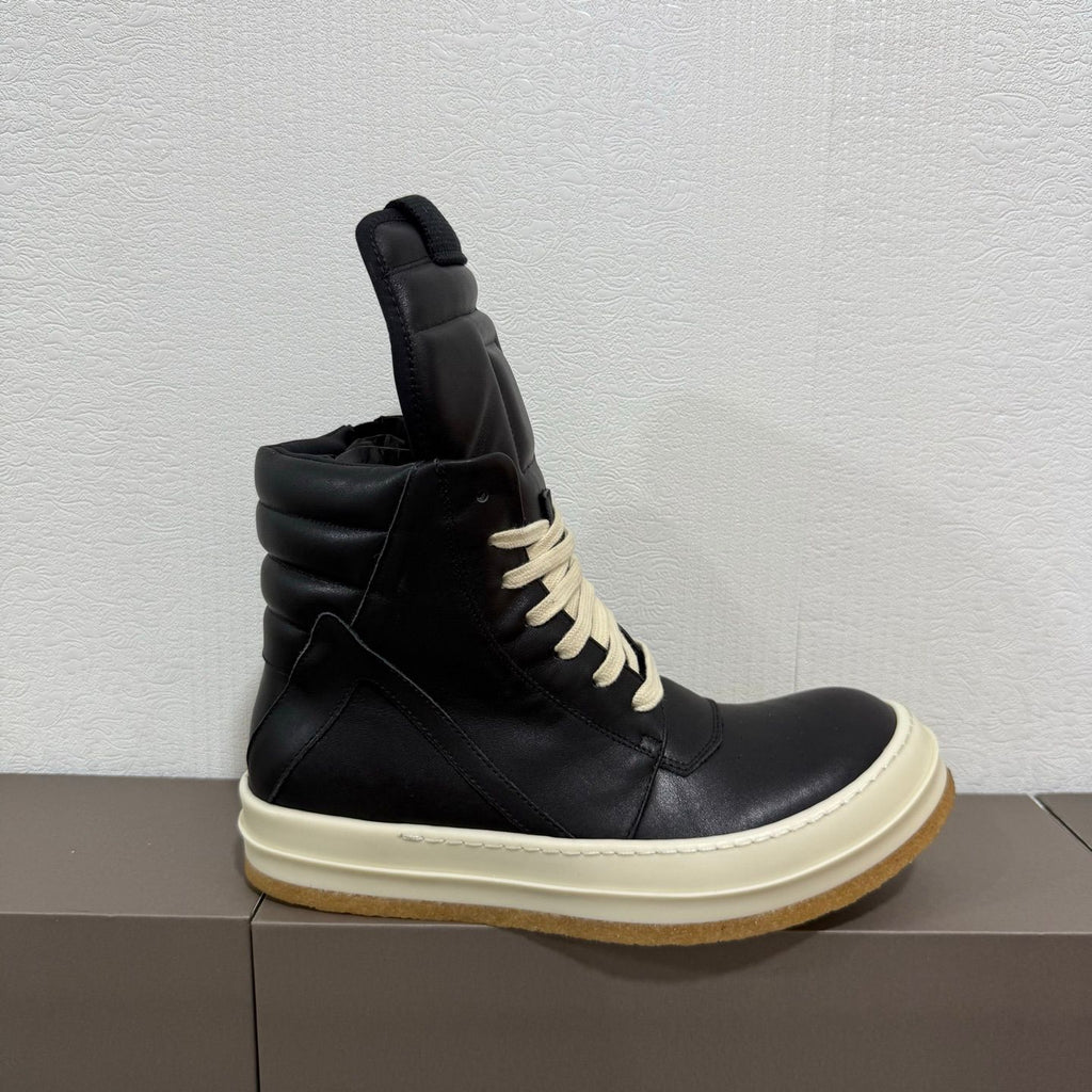 R.O Geobskt Padded Leather Black High-Top Sneakers™