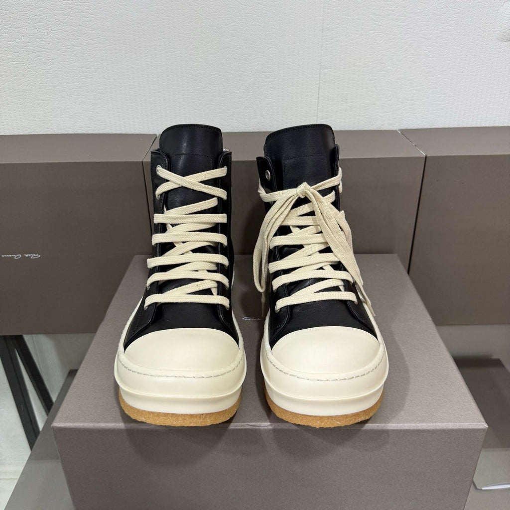 R.O Creep Black Leather High-Top Sneaker™