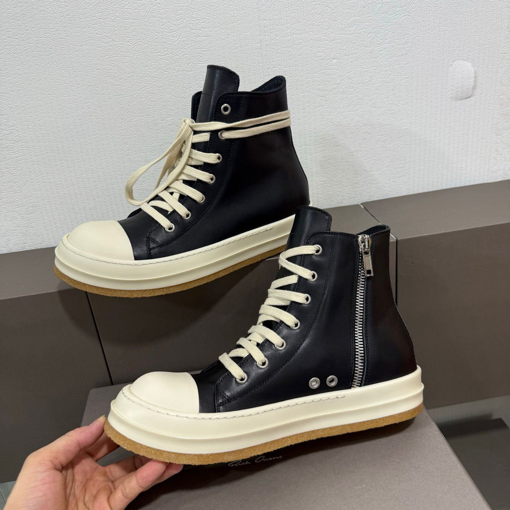 R.O Creep Black Leather High-Top Sneaker™