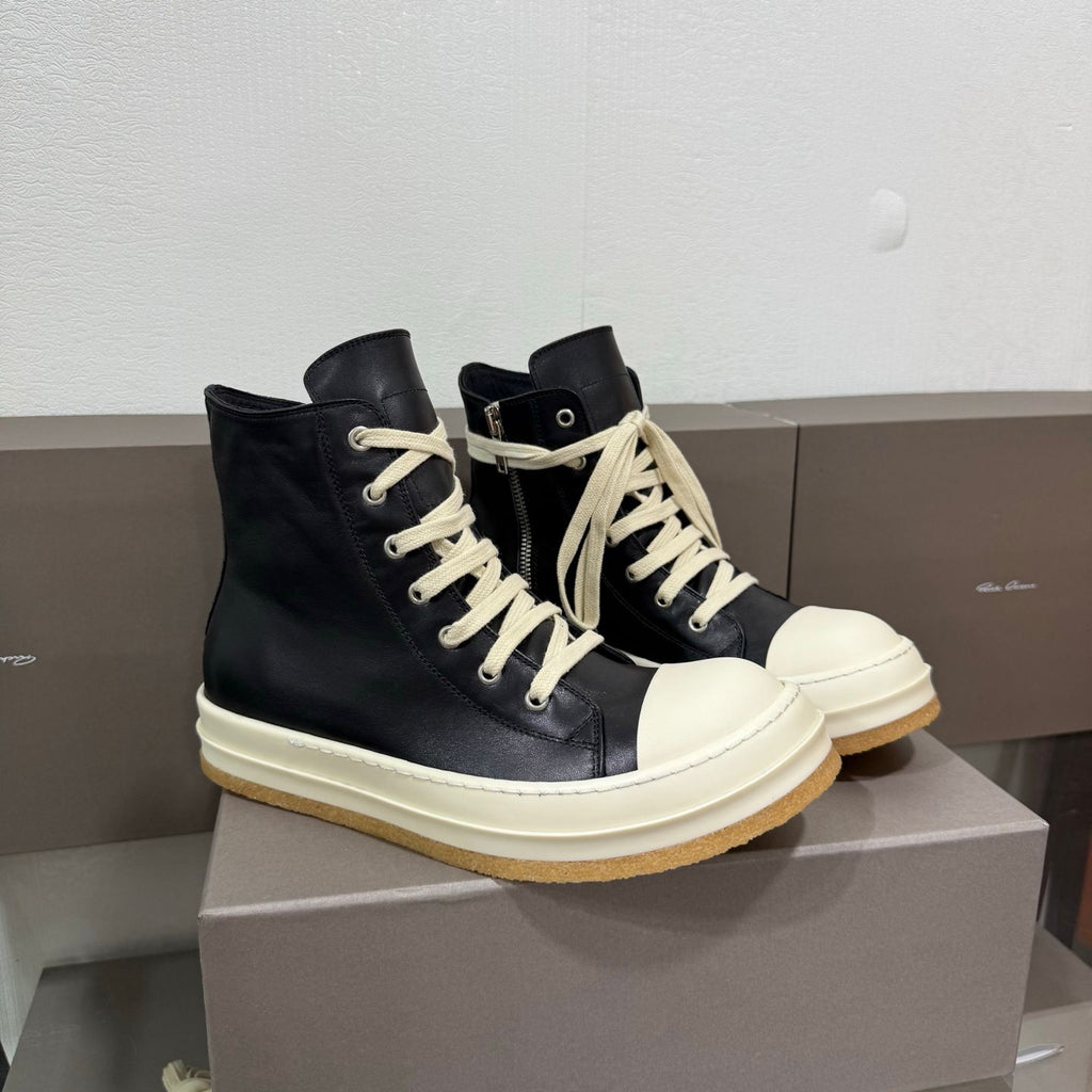 R.O Creep Black Leather High-Top Sneaker™