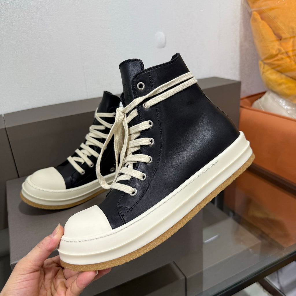 R.O Creep Black Leather High-Top Sneaker™