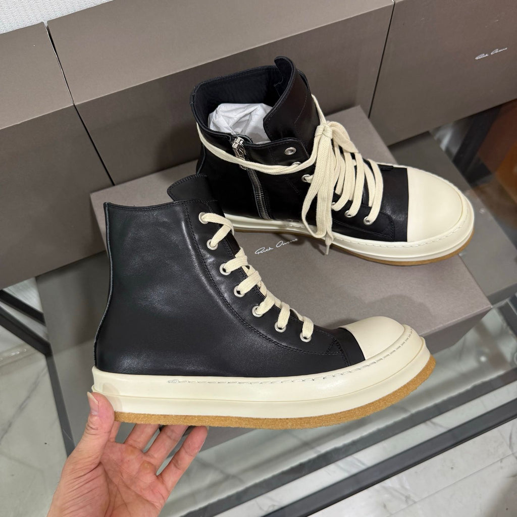 R.O Creep Black Leather High-Top Sneaker™