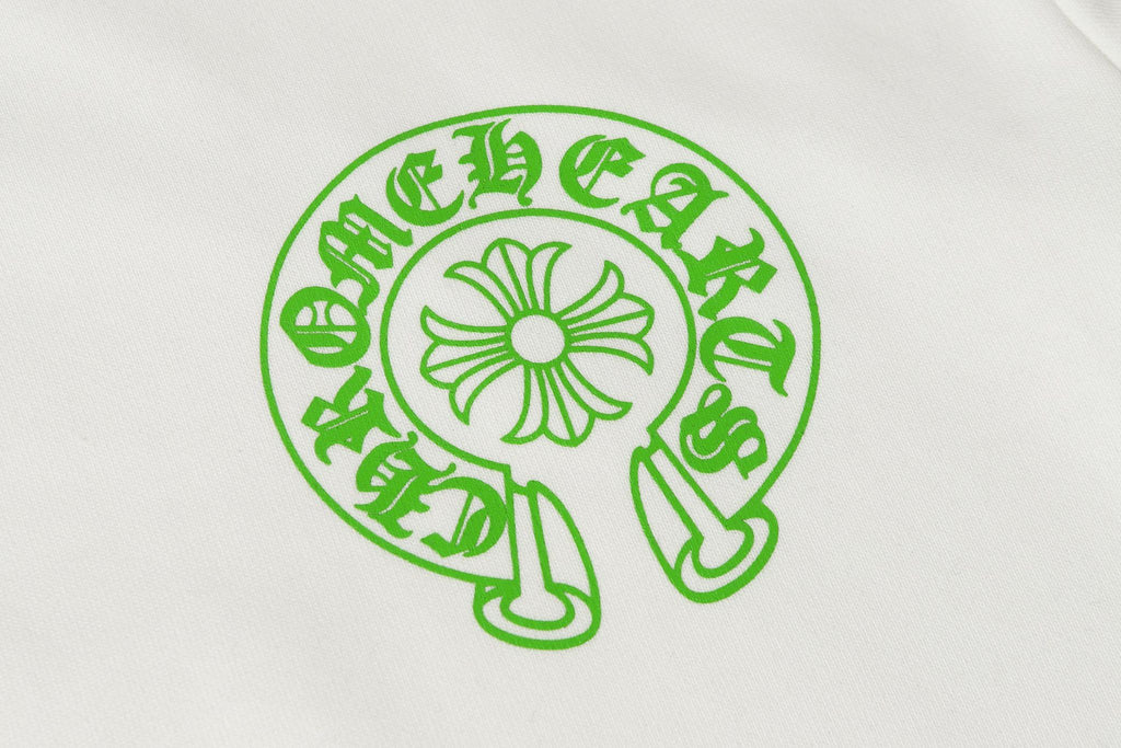 Green Horse Shoe Logo White Hoodie™