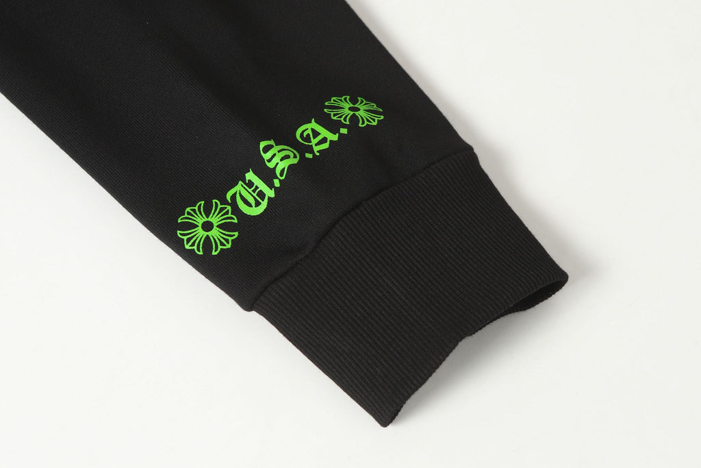 Green Horse Shoe Logo Black Hoodie™