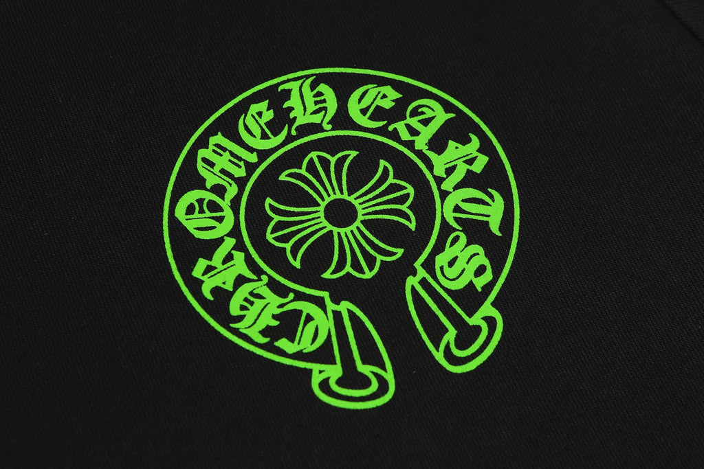 Green Horse Shoe Logo Black Hoodie™