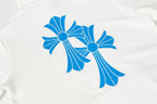 Blue Double Cross White Hoodie™