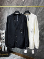 Fleur De Lis Logo Black Cardigan Sweater™