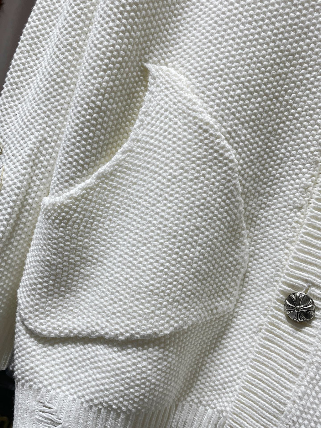 Fleur De Lis Logo White Cardigan Sweater™