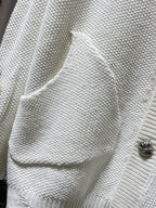 Fleur De Lis Logo White Cardigan Sweater™