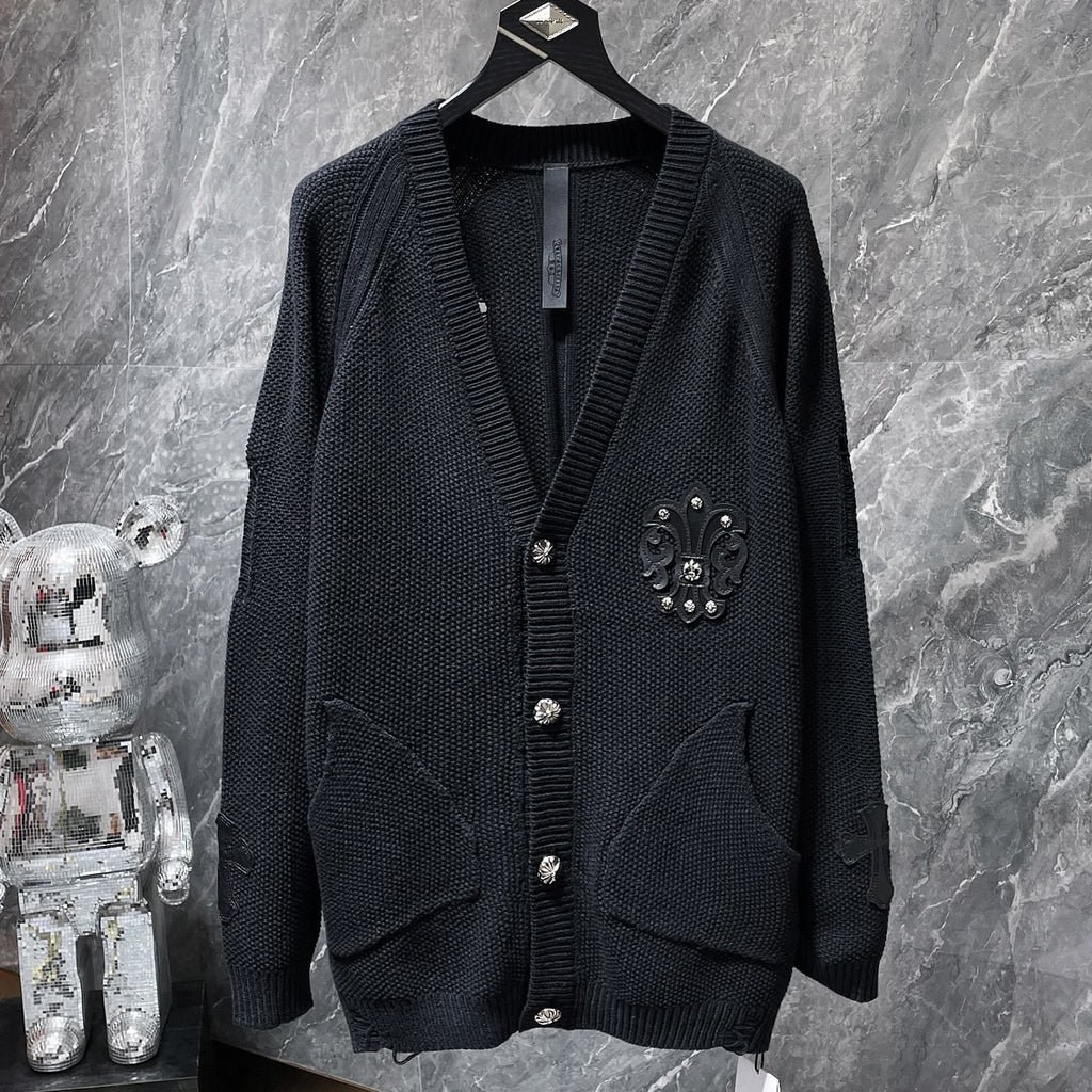 Fleur De Lis Logo Black Cardigan Sweater™