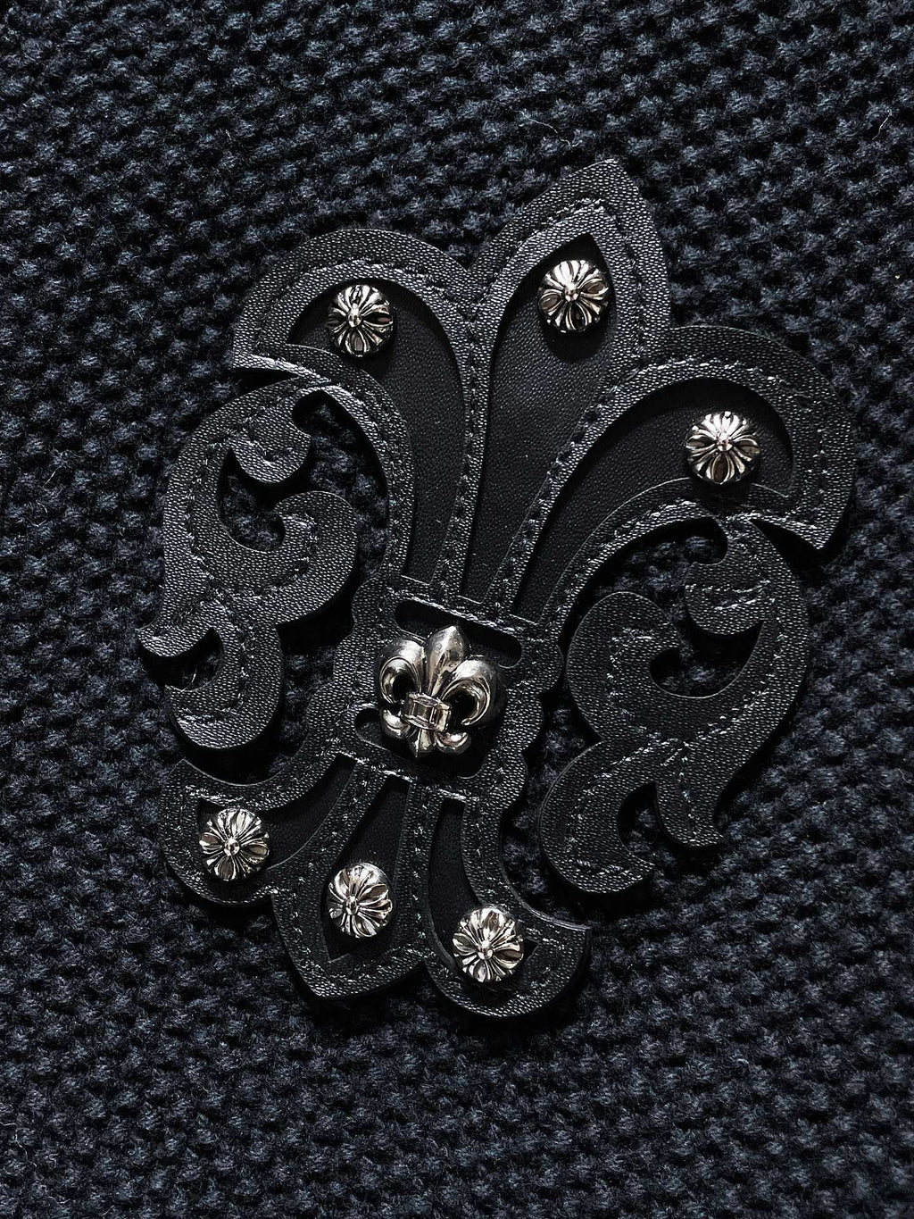 Fleur De Lis Logo Black Cardigan Sweater™