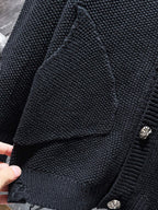 Fleur De Lis Logo Black Cardigan Sweater™