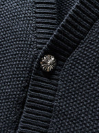 Fleur De Lis Logo Black Cardigan Sweater™