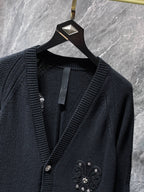 Fleur De Lis Logo Black Cardigan Sweater™