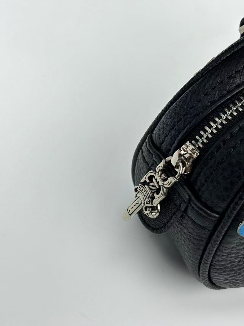 Multi Color Cross Patch Black Leather Mini Handbag™