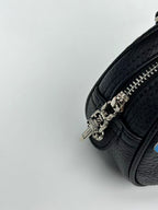 Multi Color Cross Patch Black Leather Mini Handbag™