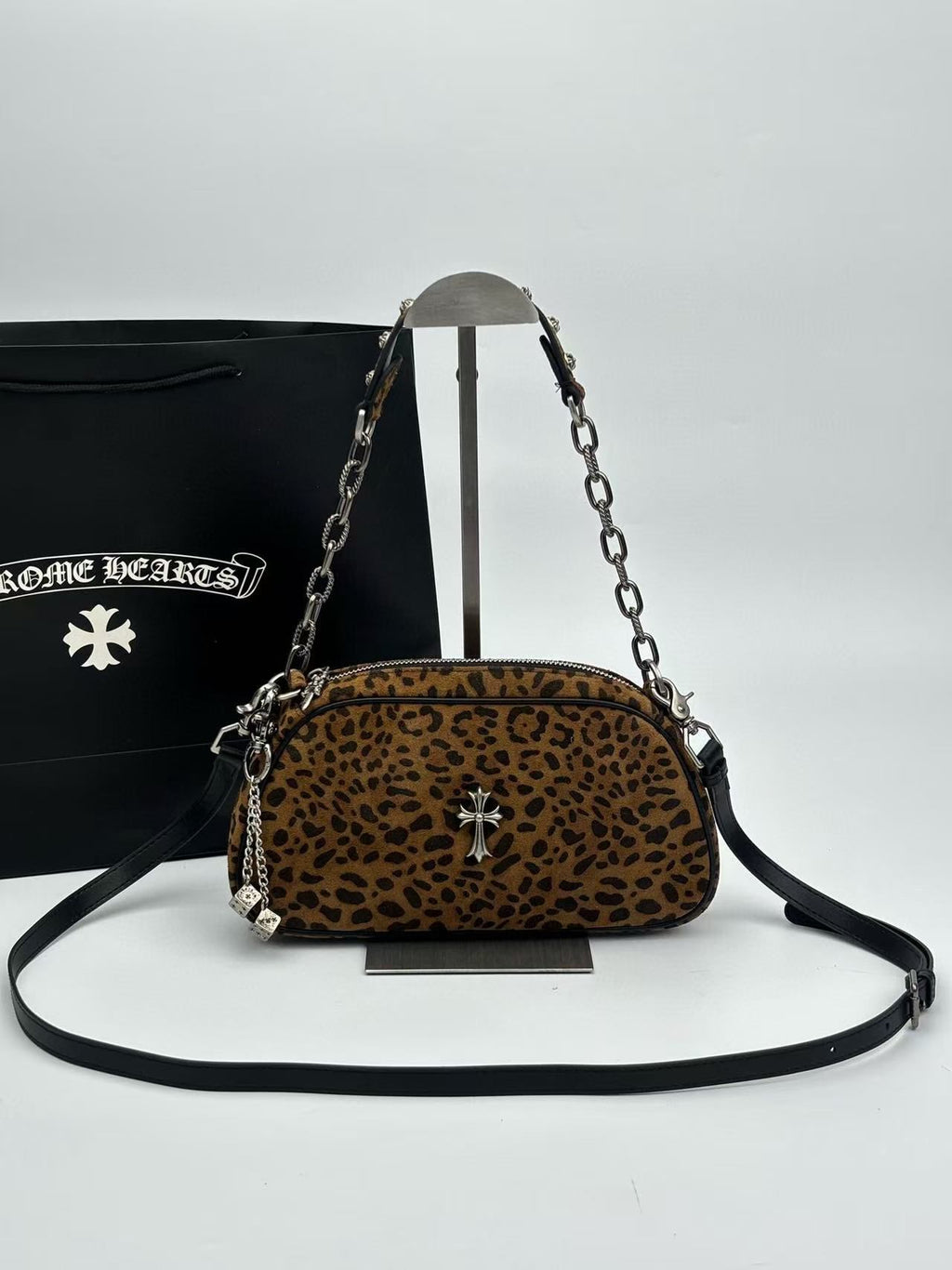 Cheetah Print Brown Leather Handbag™