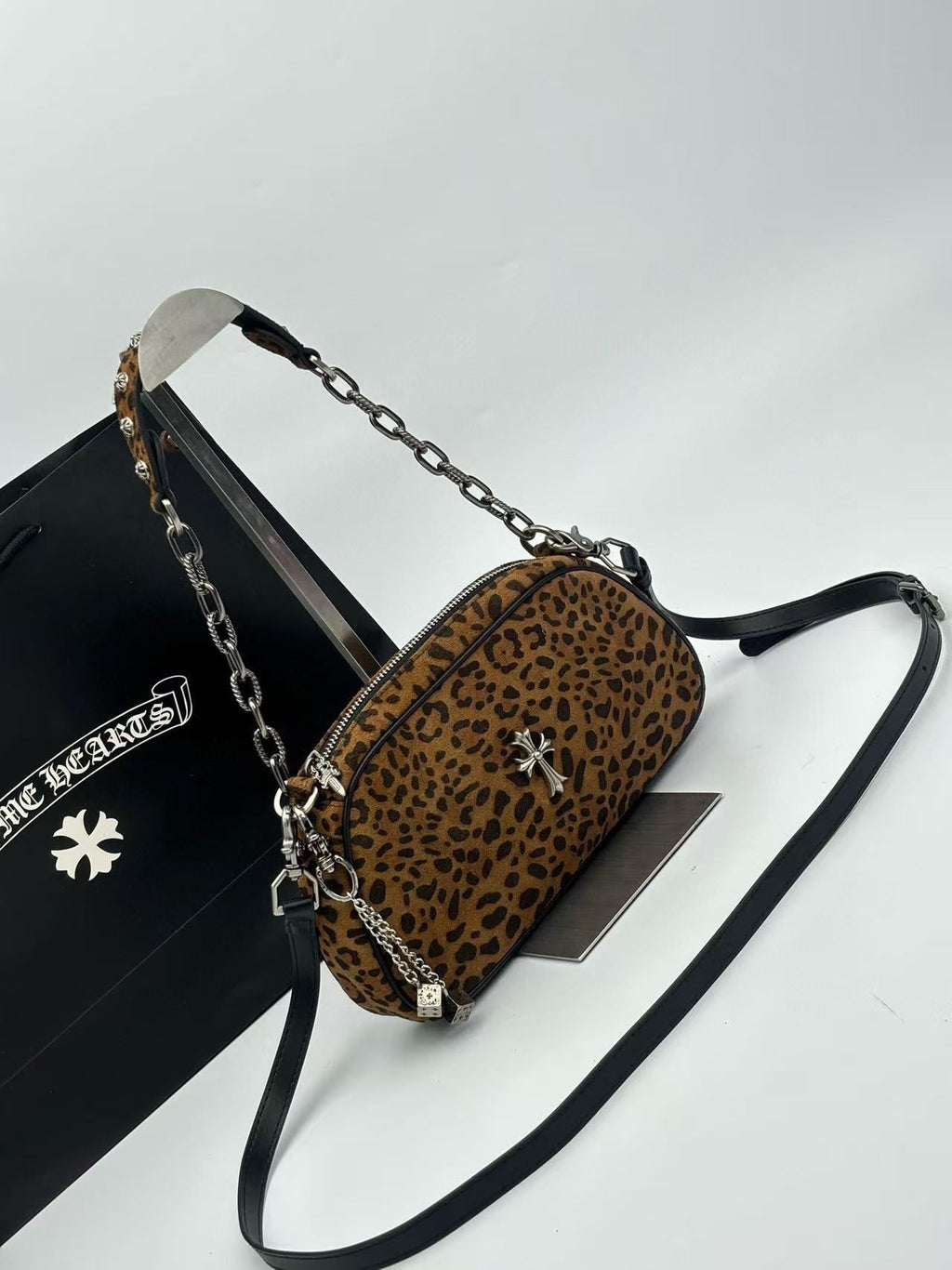 Cheetah Print Brown Leather Handbag™