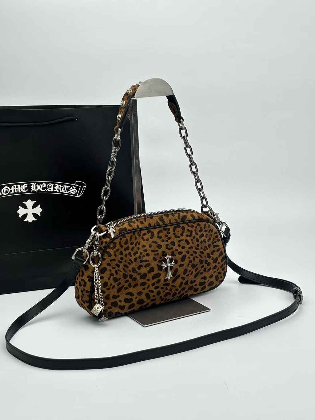Cheetah Print Brown Leather Handbag™