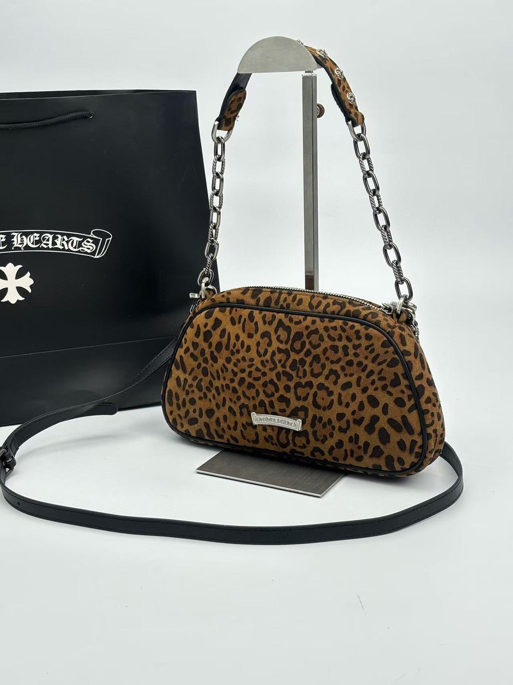Cheetah Print Brown Leather Handbag™