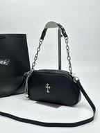 Silver Cross Black Leather Handbag™