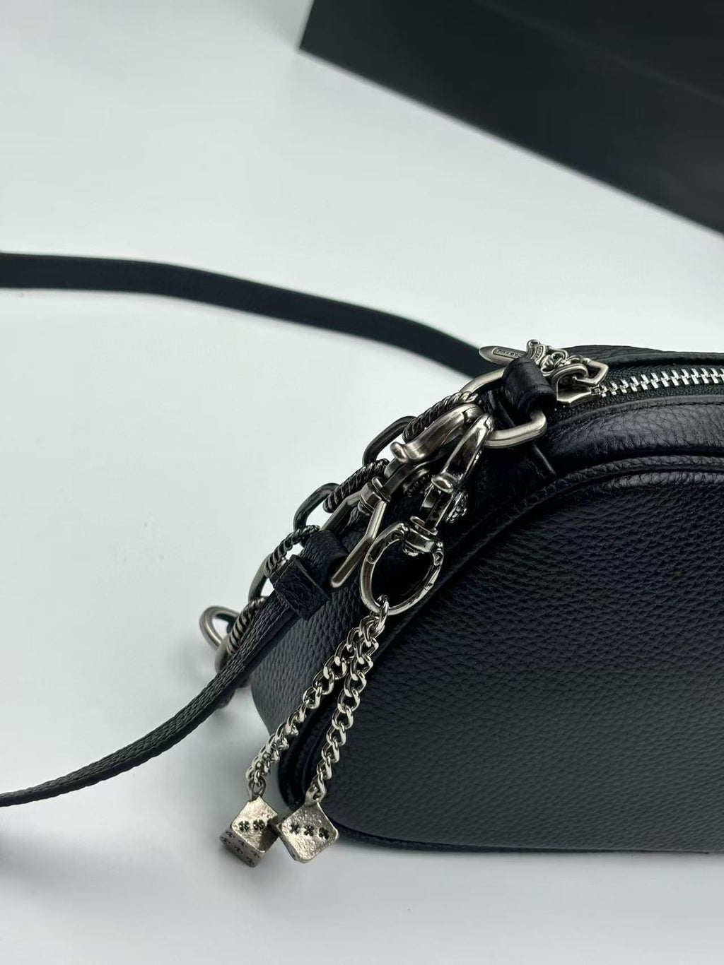 Silver Cross Black Leather Handbag™