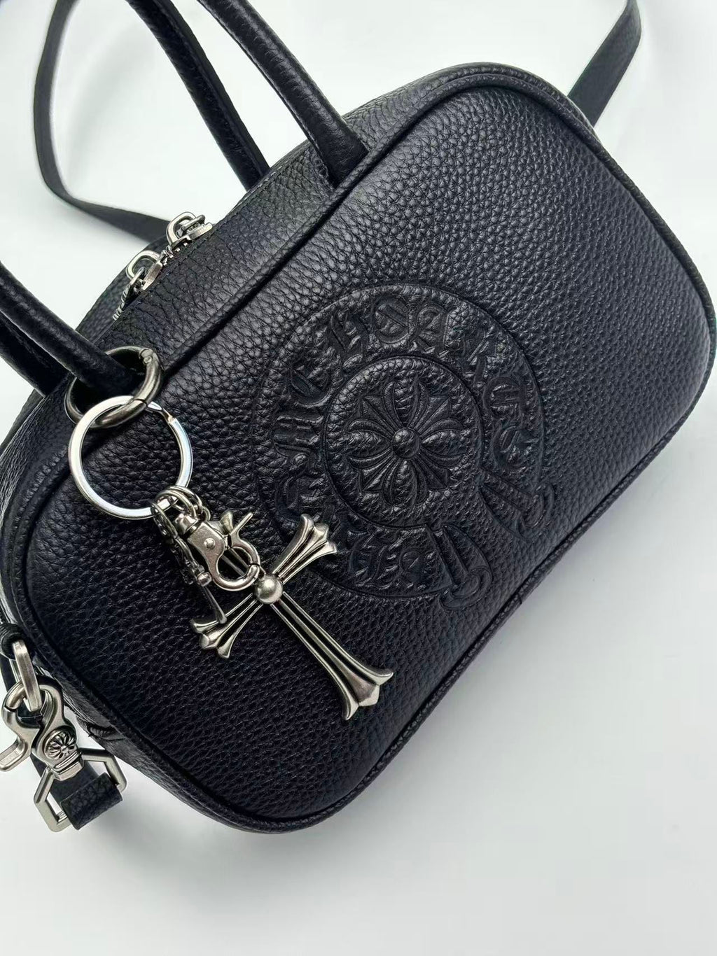 Horse Shoe Logo Black Leather Mini Handbag™