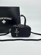 Horse Shoe Logo Black Leather Mini Handbag™