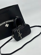 Horse Shoe Logo Black Leather Mini Handbag™