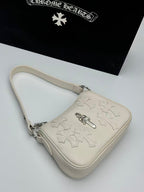 Silver Dagger White Leather Cross Patch Handbag™