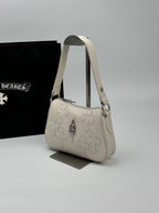 Silver Dagger White Leather Cross Patch Handbag™