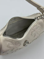 Silver Dagger White Leather Cross Patch Handbag™