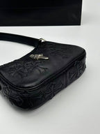 Silver Dagger Black Leather Cross Patch Handbag™