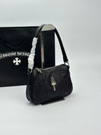 Silver Dagger Black Leather Cross Patch Handbag™